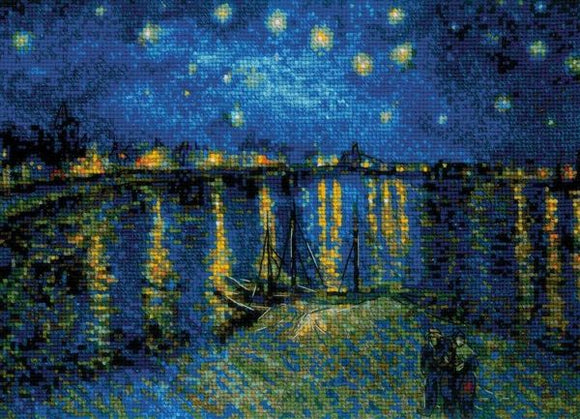 Starry Night Over The Rhone Cross Stitch Kit, Van Gogh, Riolis R1884