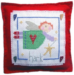 Hark Angel Cross Stitch Kit Mini Cushion, Stitching Shed