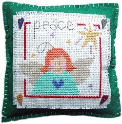 Peace Angel Cross Stitch Kit, Mini Cushion, The Stitching Shed