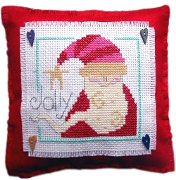 Cross Stitch Kit Jolly Santa Mini Cushion, Counted Cross Stitch, Stitching Shed