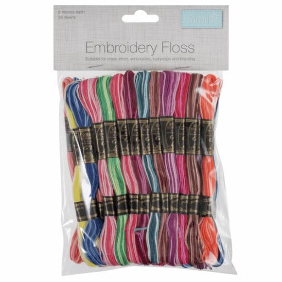 Stranded Cotton Embroidery Thread Pack of 36 -Trimits VARIEGATED Set
