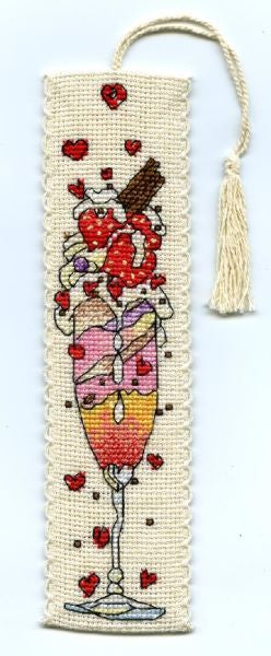 Strawberry Ice Bookmark Cross Stitch Kit, Michael Powell Art BM011