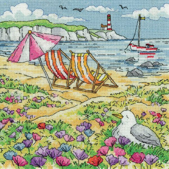 Summer Shore Cross Stitch Kit, Heritage Crafts -Karen Carter