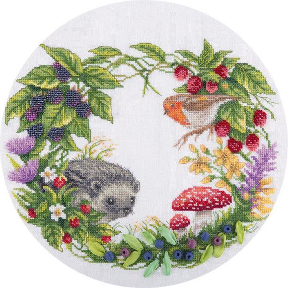 Summer Wildlife Wreath Cross Stitch Kit, Panna PS-1757