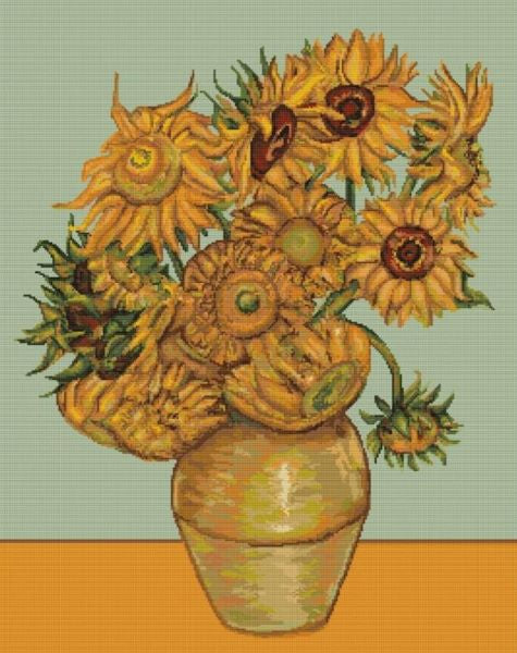 Sunflowers Van Gogh Cross Stitch Kit, Luca-s B422
