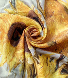 SILK Scarf Scarf - Van Gogh Sunflowers Silk Fabric Scarf / Shawl