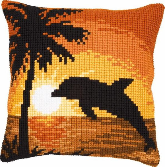 Sunset Dolphin CROSS Stitch Tapestry Kit, Vervaco pn-0008681