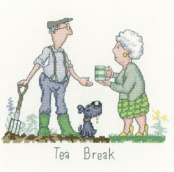 Tea Break Cross Stitch Kit, Heritage Crafts