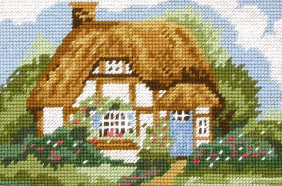 Thatched Cottage Tapestry Kit, Needlepoint Starter, Anchor MR921