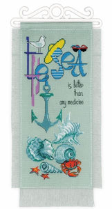 The Sea is Better Cross Stitch Kit Banner, Riolis R1880