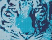 Tiger Stare Cross Stitch Kit - Ice Tiger Cross Stitch FS
