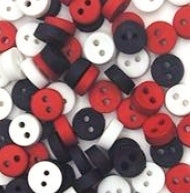 Tiny Buttons Embellishments - Round Patriotic 6mm Button Pack