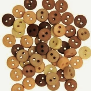 Tiny Buttons Embellishments - Round Natural 6mm Button Pack