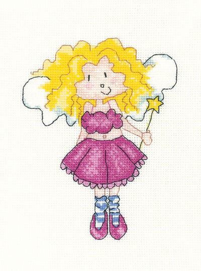 Twinkle Toes Fairy Cross Stitch Kit, Little Stars, Heritage Crafts