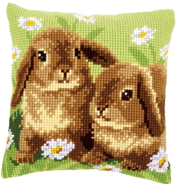 Two Rabbits CROSS Stitch Tapestry Kit, Vervaco pn-0162709