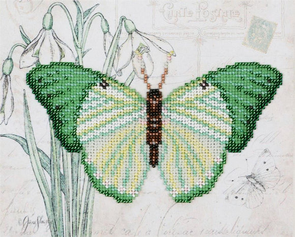 Bead Embroidery Kit Butterfly Green Bead Work Embroidery Kit VDV