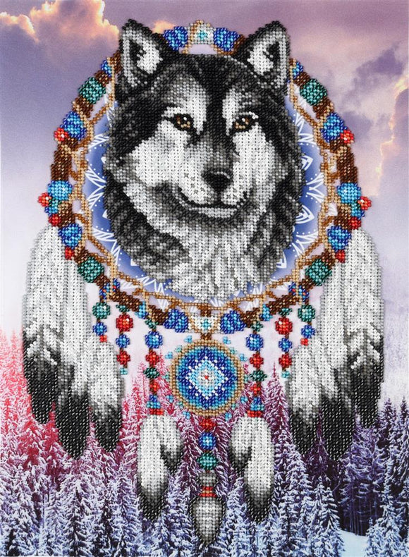 Bead Embroidery Kit Dream Catcher Wolf Bead Work Embroidery Kit VDV