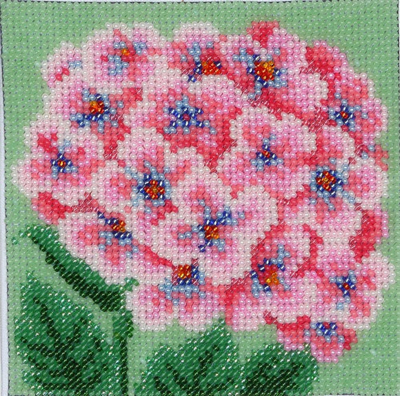 Bead Embroidery Kit Pink Hydrangea Bead Work Embroidery Kit VDV