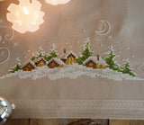 Village in the Snow Runner PRINTED Cross Stitch Kit, Embroidery Vervaco PN-0150980
