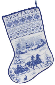 Village Traditional Stocking Cross Stitch Kit, Panna PR-1479