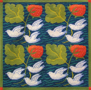 Voysey Birds and Strawberries Tapestry Needlepoint Kit, The Fei Collection