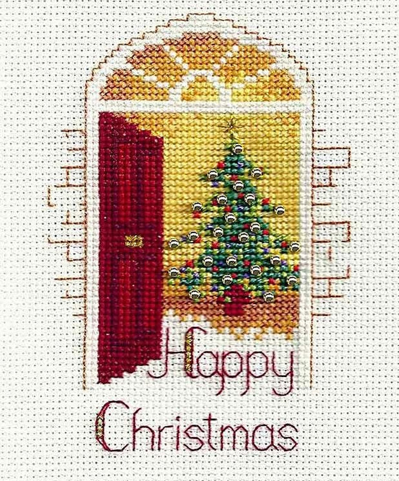 Warm Welcome Cross Stitch Christmas Card Kit, Derwentwater Designs
