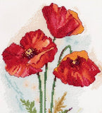 Watercolour Poppies Cross Stitch Kit, Panna C-7230