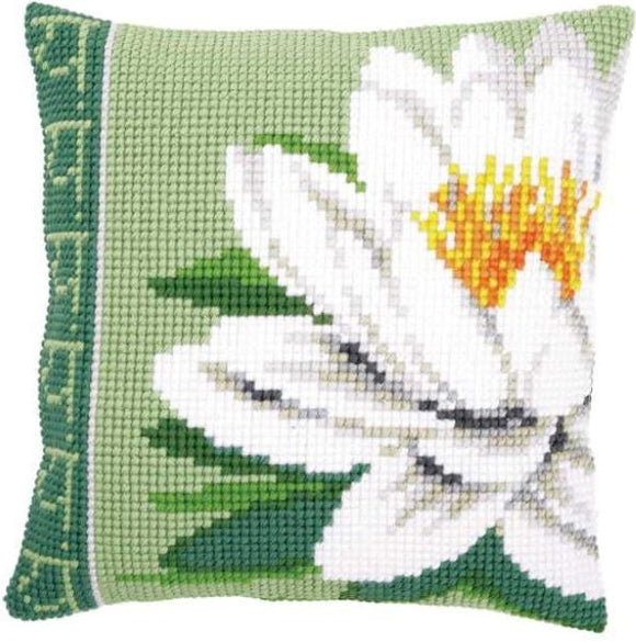 White Lotus Flower CROSS Stitch Tapestry Kit, Vervaco PN-0156009