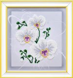 White Orchid Bead Embroidery Kit, Bead Work Embroidery Kit VDV TN-0995