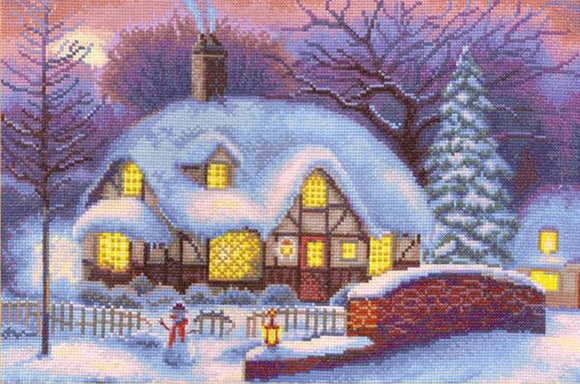 Winter Cottage Cross Stitch Kit, Panna VS-0485