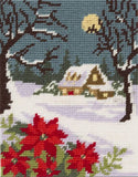 Winter Cottage Tapestry Kit, Needlepoint Starter, Anchor MR205