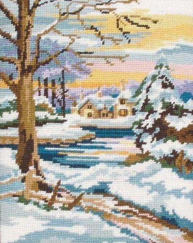 Winter Scene Landscape Tapestry Kit Needlepoint, Anchor MR844