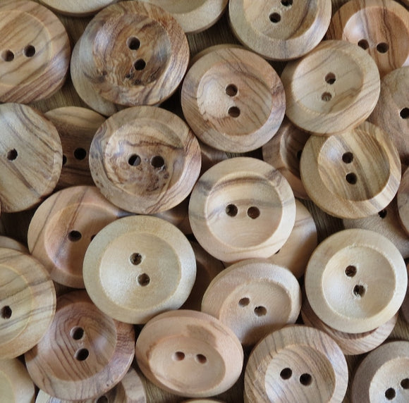 Natural Wood Buttons, Wooden Button - 4036/22mm