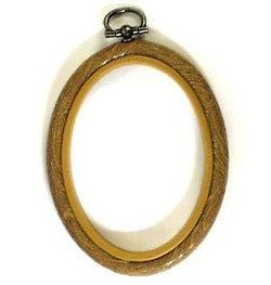 Woodgrain Embroidery Hoop - Oval FLEXI Hoop - 6.5 x 8.5 inch