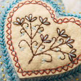 Vintage Heart Wool Felt Embroidery Kit, Corinne Lapierre