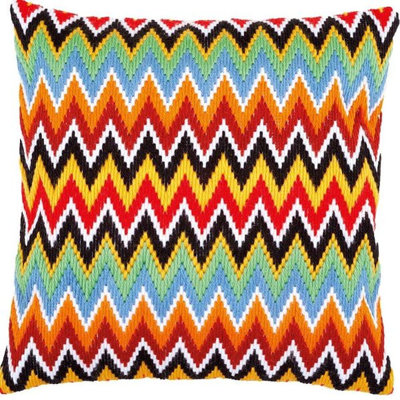 Zig Zag Lines Bargello Long Stitch Kit, Vervaco Cushion Front PN-0172881