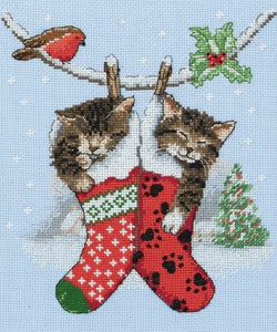 Christmas Kittens Cross Stitch Kit, Anchor PCE0504