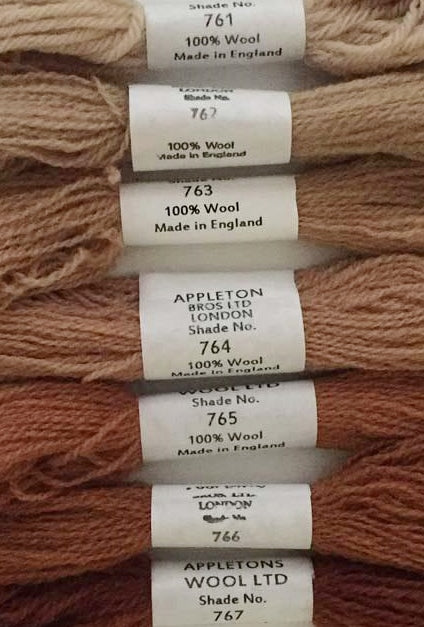 Appleton Tapestry Wools - Biscuit Brown Set, 10m Skeins 761-767