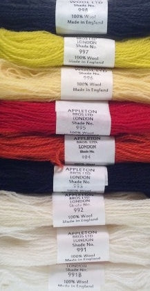 Appleton Tapestry Wools - Brights Set, 10m Skeins 991B-998