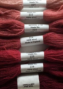Appletons Tapestry Wool - Bright Terracotta Set, 10m Skeins 221 - 227