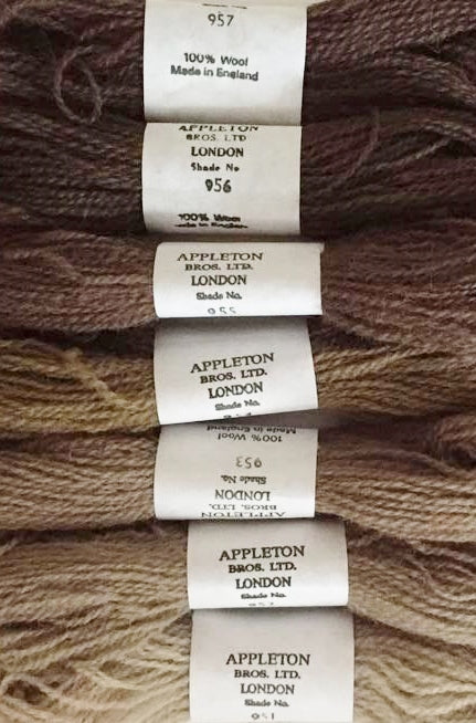 Appleton Tapestry Wools - Drab Fawn Set, 10m Skeins 951-957