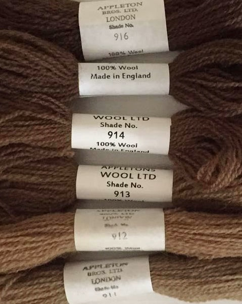 Appleton Tapestry Wools - Fawn Set, 10m Skeins 911-916