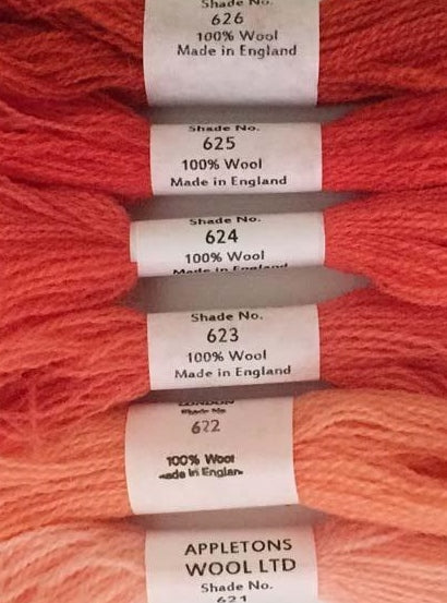 Appleton Tapestry Wools - Flamingo Set, 10m Skeins 621-626