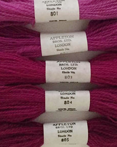Appleton Tapestry Wools - Fuchsia Set, 10m Skeins 801-805