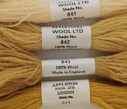 Appleton Tapestry Wools - Heraldic Gold Set, 10m Skeins 841-844