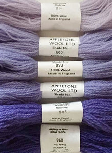 Appleton Tapestry Wools - Hyacinth Set, 10m Skeins 891-896