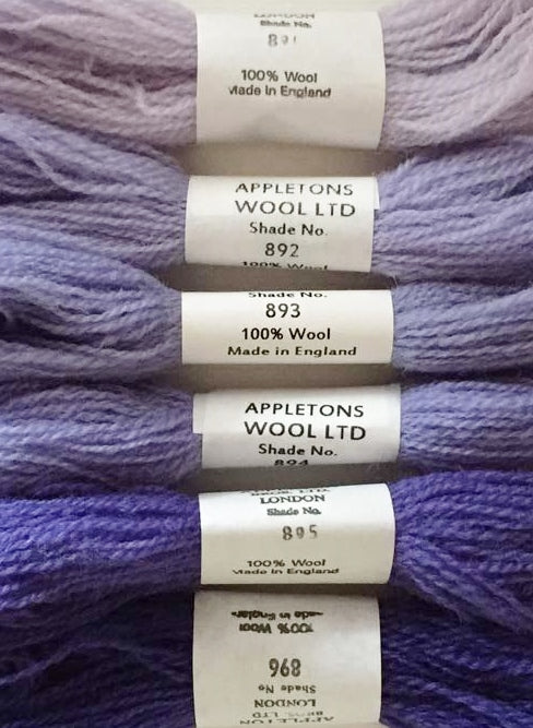 Appleton Tapestry Wools - Hyacinth Set, 10m Skeins 891-896