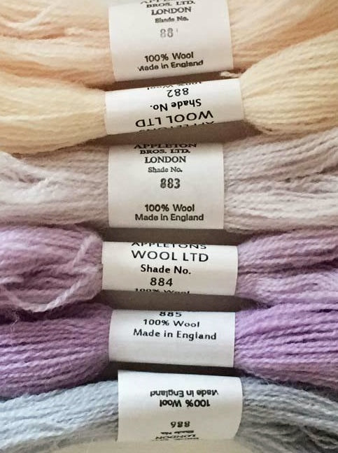 Appleton Tapestry Wools - Pastel Set, 10m Skeins 881-886
