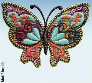 Butterfly Motif, Embroidered Butterfly Embellishment -Prym 926384