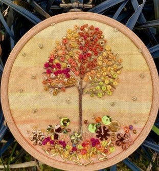 Autumn Liquid Amber Embroidery Kit, Rowandean Embroidery